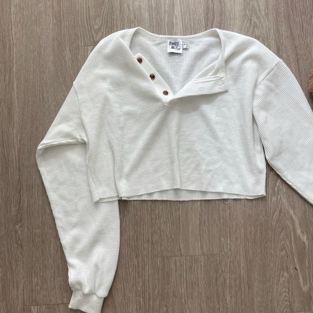 Princess Polly cropped thermal long sleeve tee